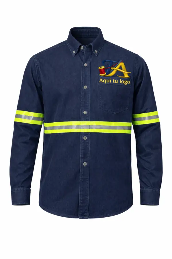 Camisola de mezclilla 8 oz con cinta reflejante